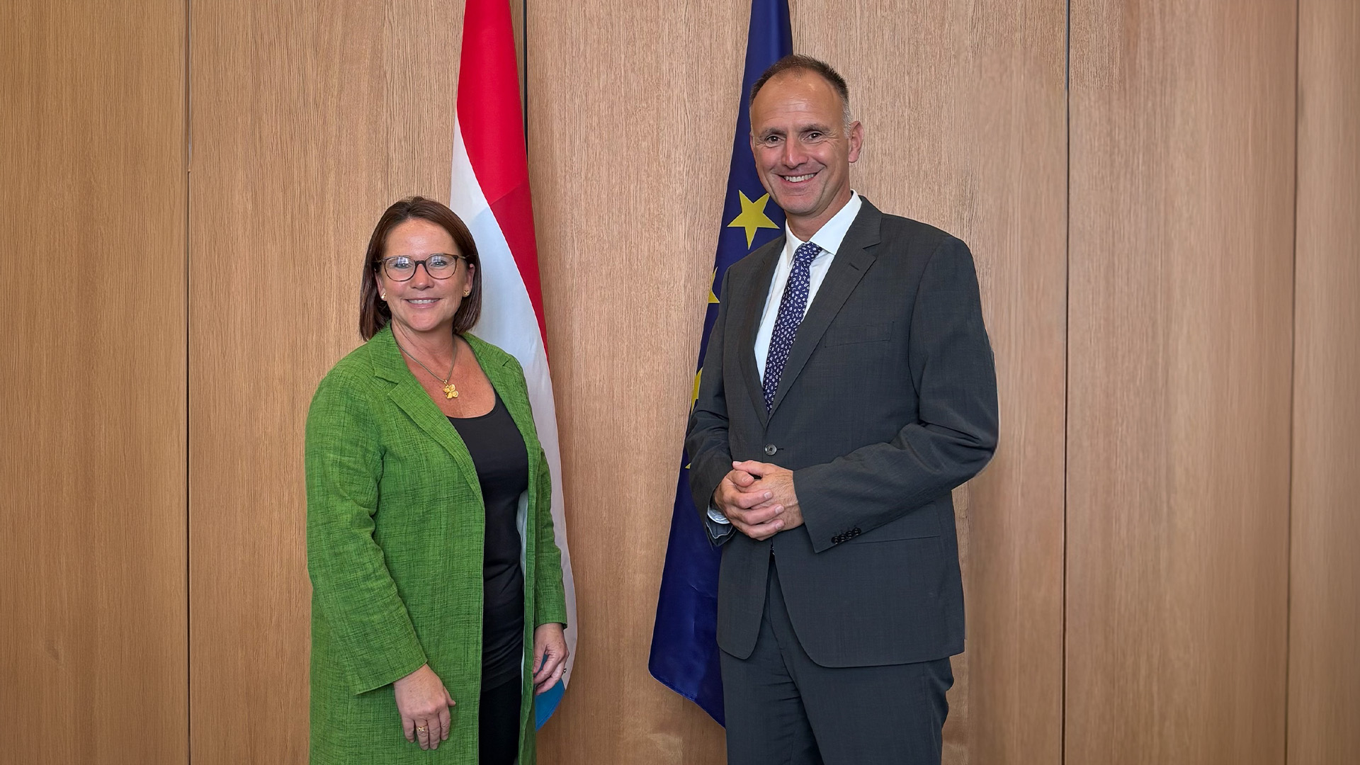 André Denk, Chief Executive of the European Defence Agency, in Luxembourg meeting 🇱🇺 Minister of Defence, Minister for Mobility & Public Works, Minister for Gender Equality & Diversity