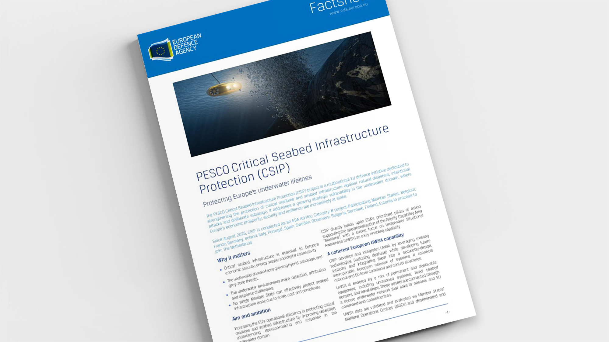 pesco critical seabed infrastructure protection